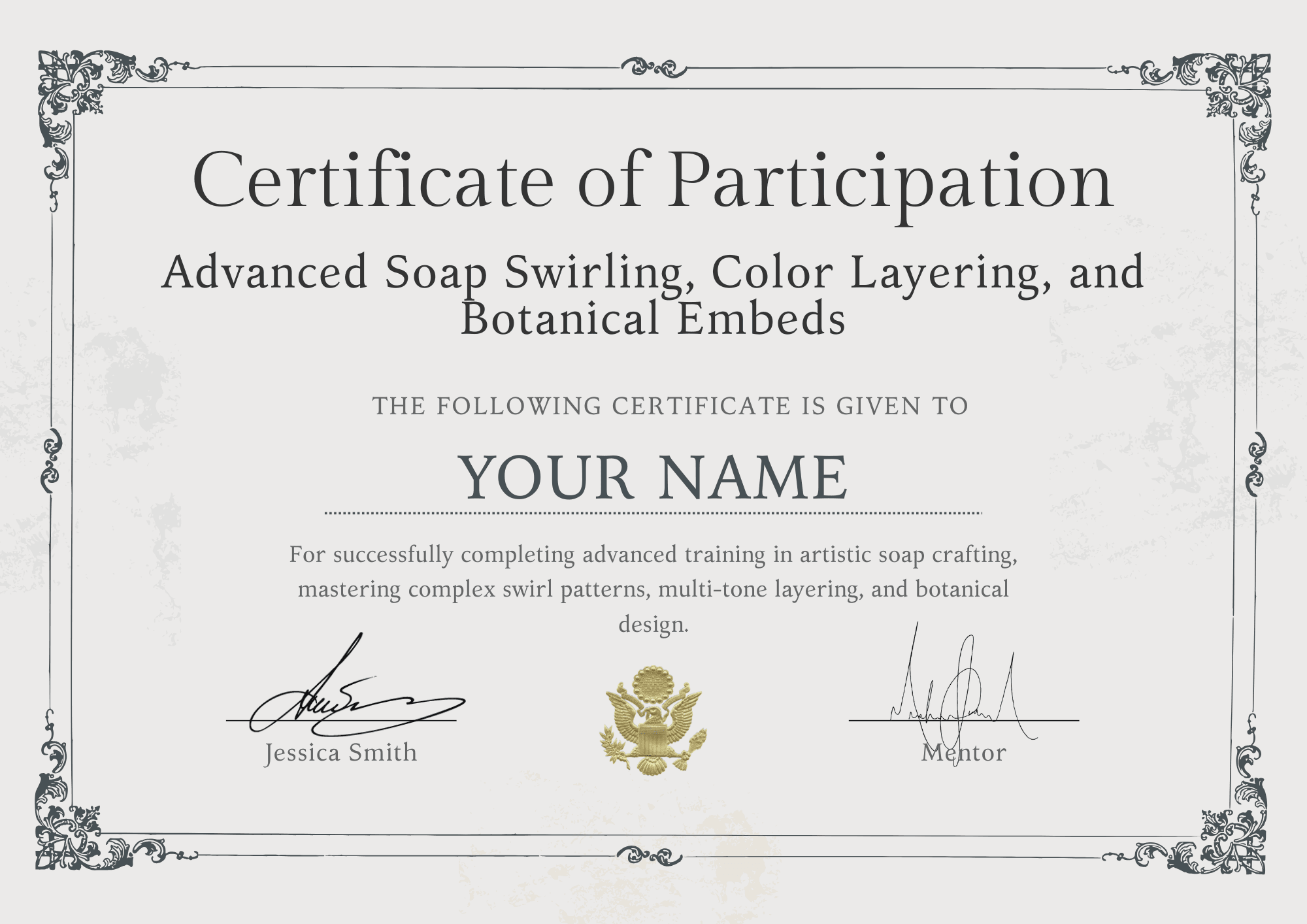 Finishing & Packaging Certificate — certificate preview